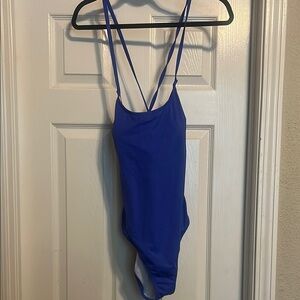 PINK Victoria's Secret Blue and White Swimsuit